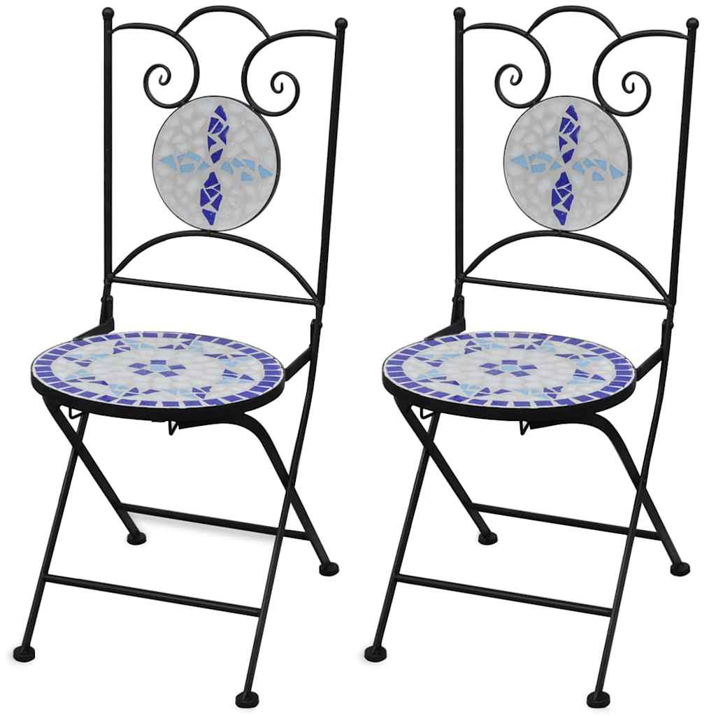 vidaXL Bistrostoelen inklapbaar 2 st keramiek terracottakleurig - Aashly