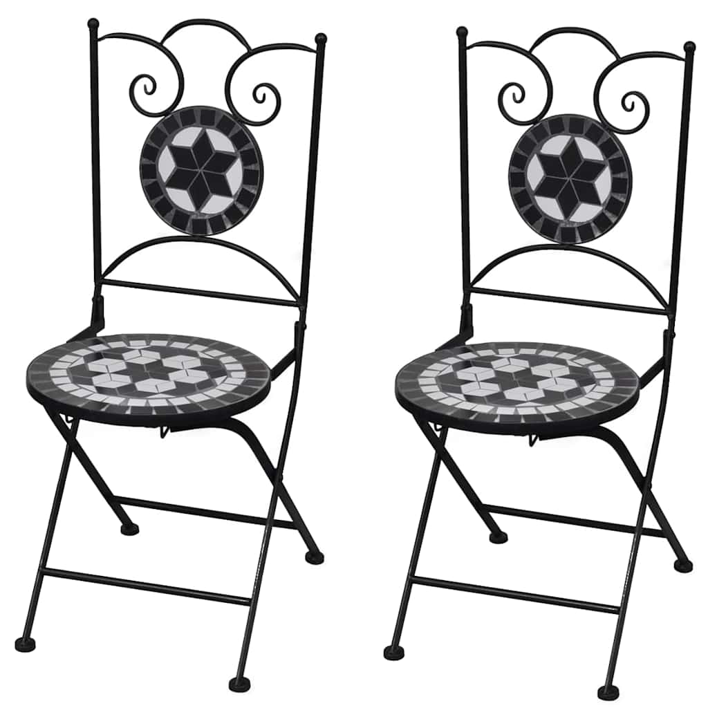 vidaXL Bistrostoelen inklapbaar 2 st keramiek terracottakleurig - Aashly