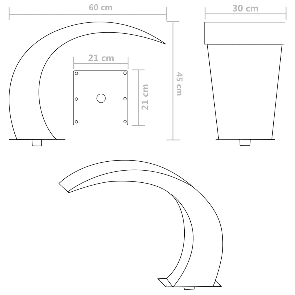 vidaXL Zwembadwaterval 45x30x60 cm roestvrij staal - Aashly