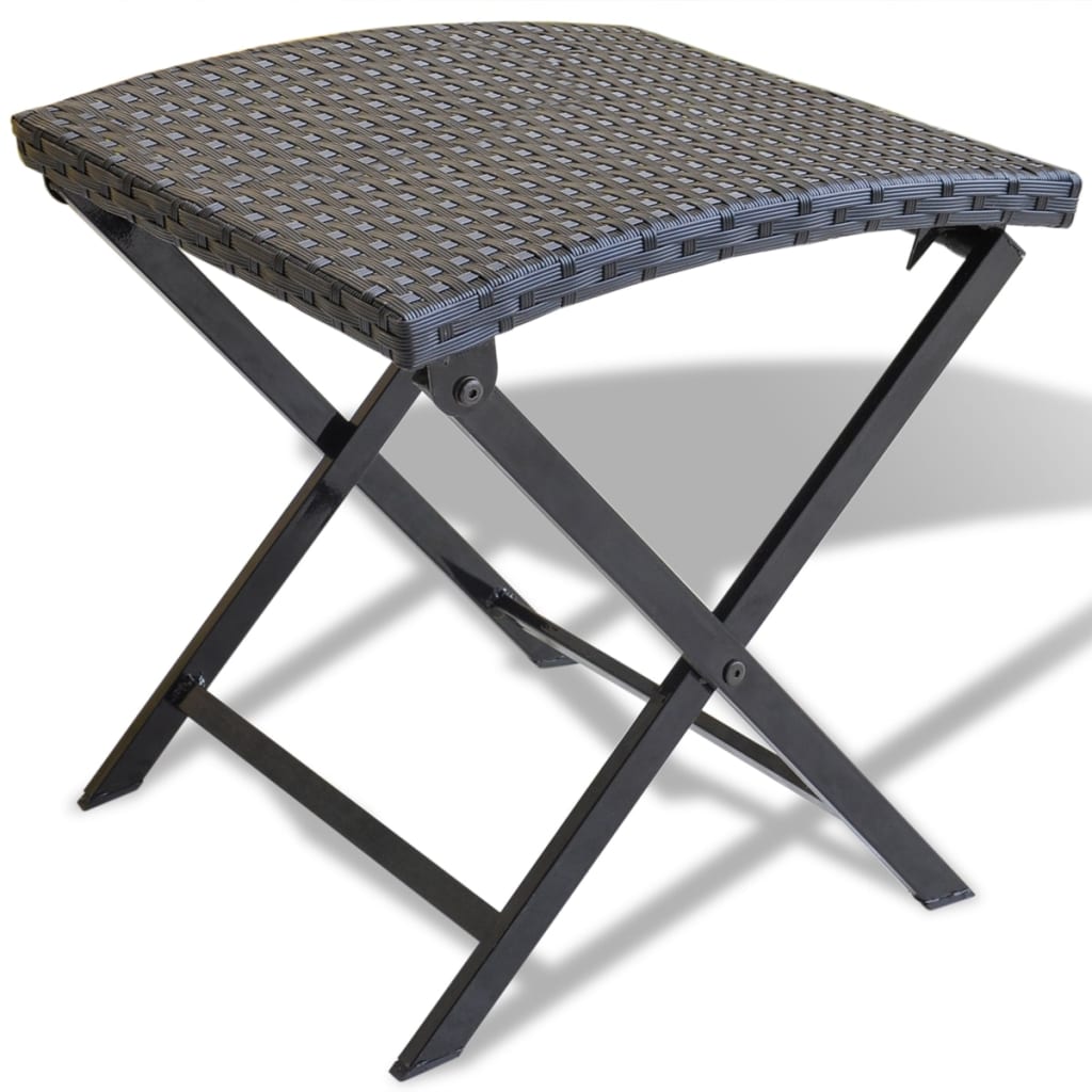 vidaXL Kruk inklapbaar poly rattan bruin - Aashly