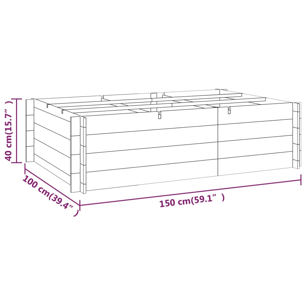 vidaXL Plantenbak verhoogd 150x100x40 cm geïmpregneerd hout - Aashly
