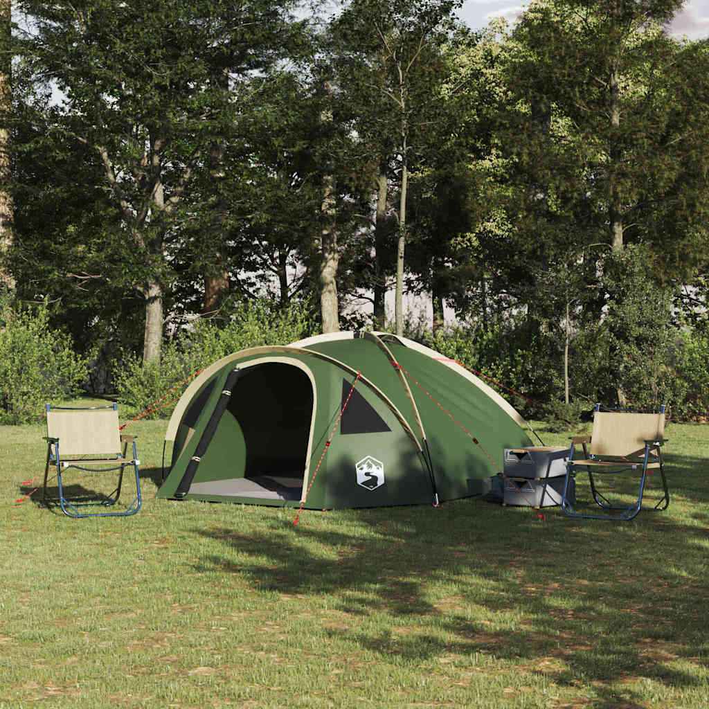 vidaXL Camping Tent met dak Groen 308 x 268 x 130 cm Polyester