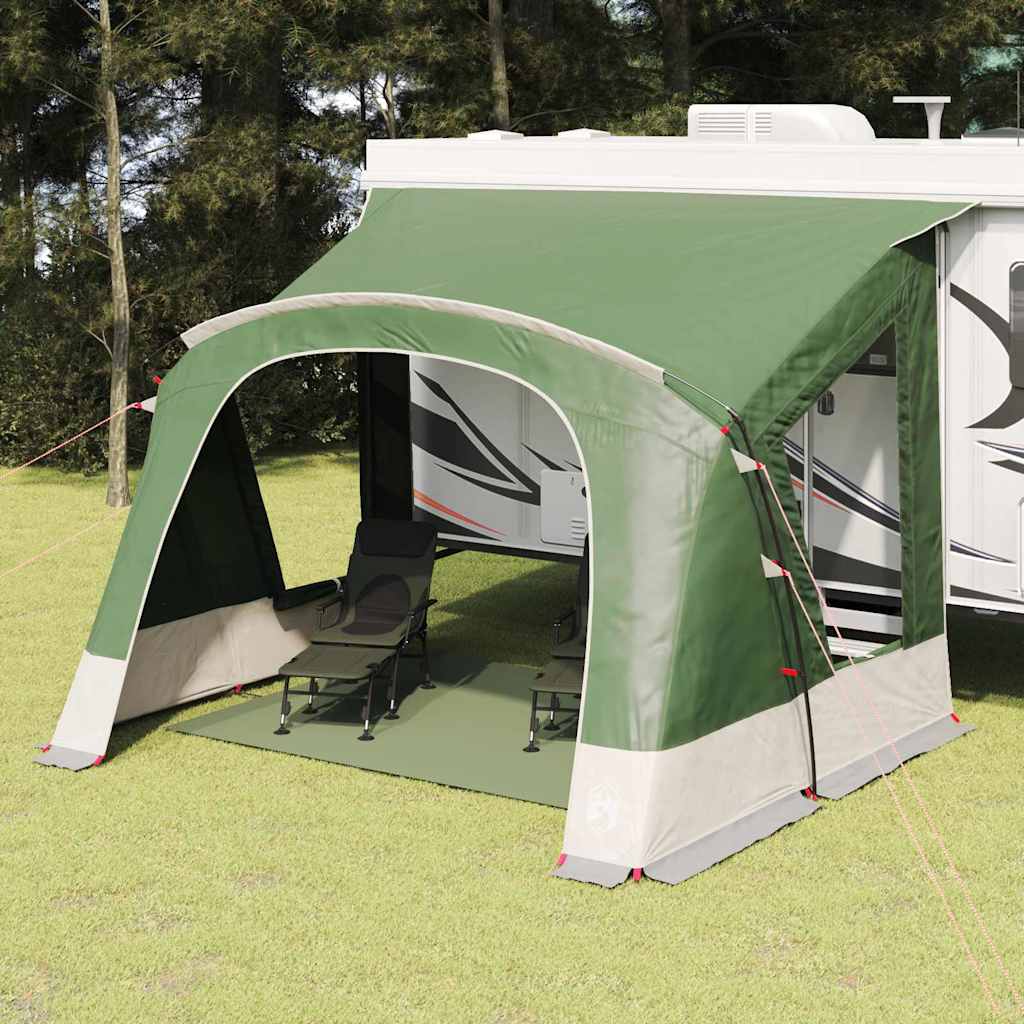 vidaXL Caravan Tent met dak met opslag Groen 330 x 250 x 245 cm