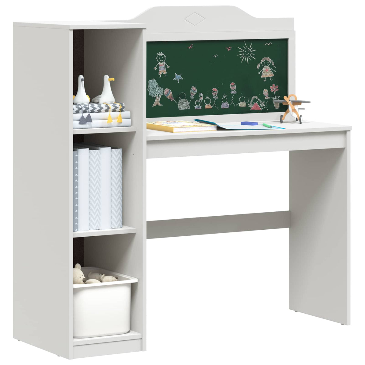 vidaXL Schoolbord bureau Wit 120 x 45 x 118.5 cm Bewerkt hout