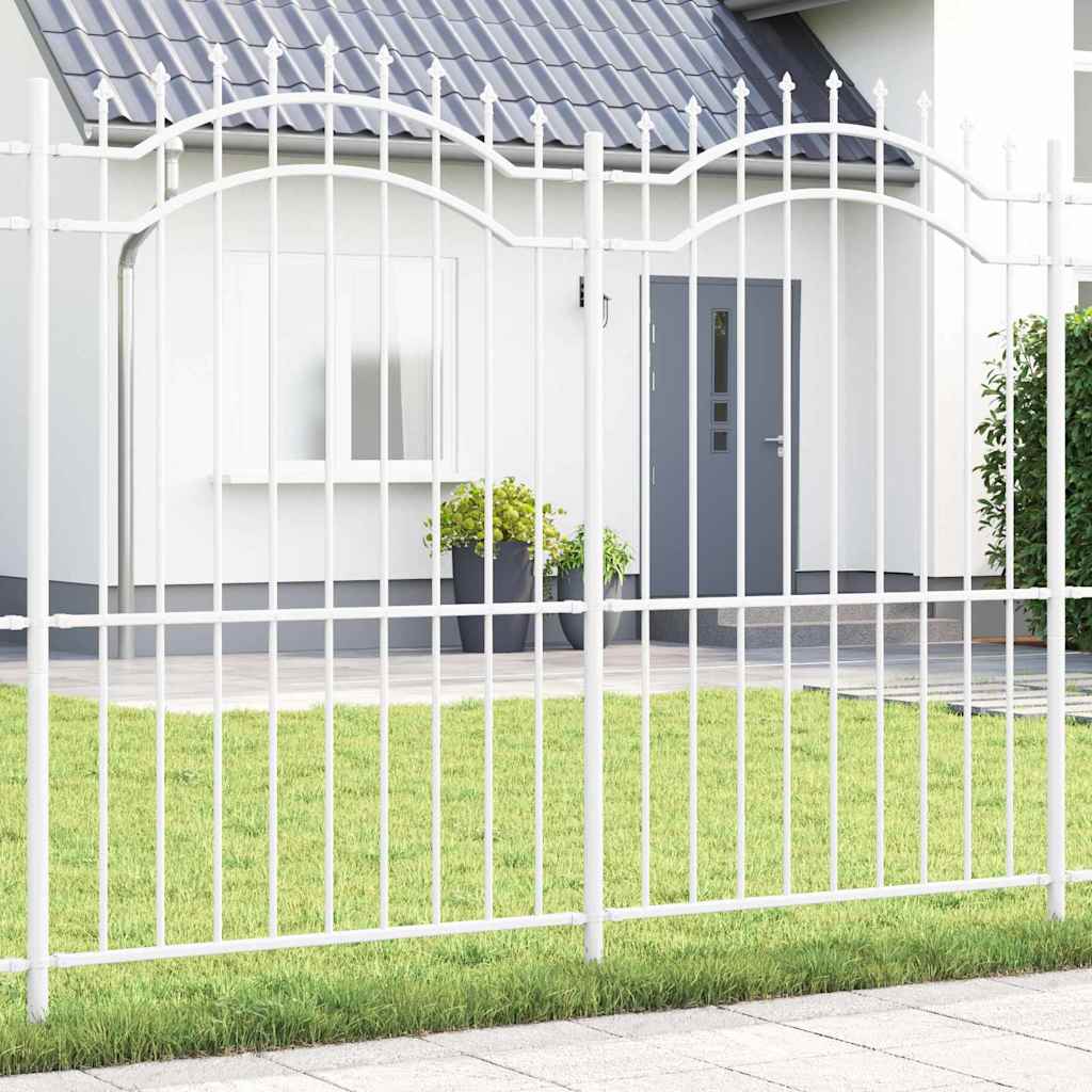 vidaXL Tuinhek met spijlpunten 115 cm gepoedercoat staal zwart