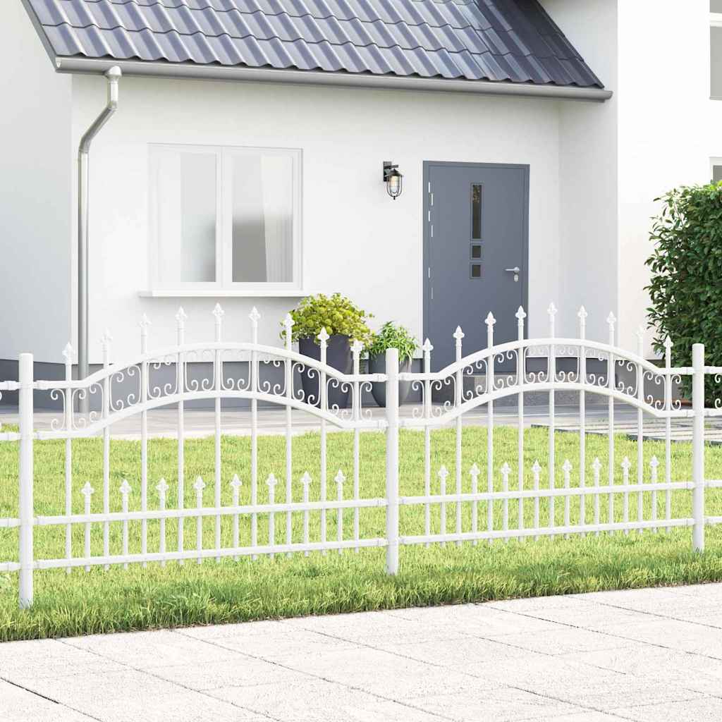 vidaXL Tuinhek met spijlpunten 222 cm gepoedercoat staal zwart