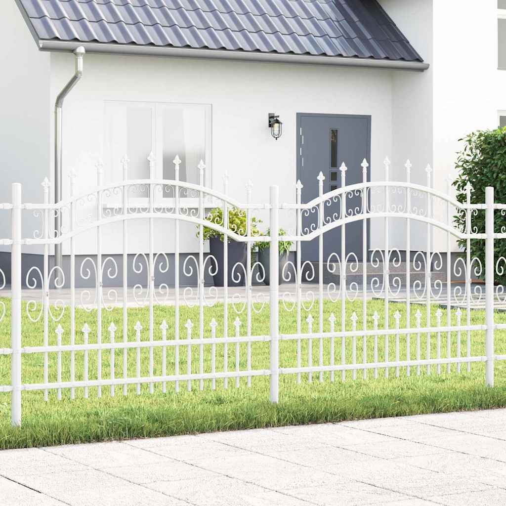 vidaXL Tuinhek met spijlpunten 222 cm gepoedercoat staal zwart