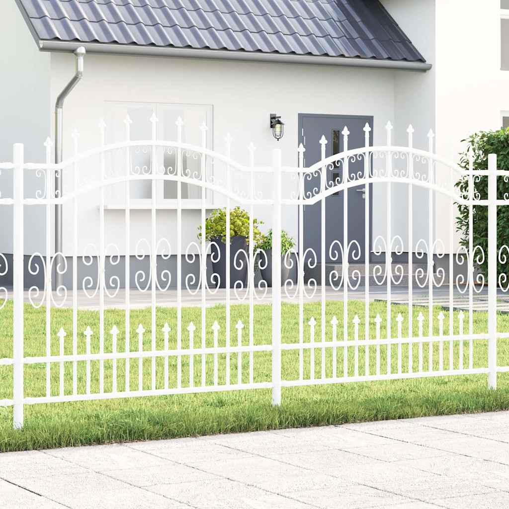 vidaXL Tuinhek met spijlpunten 222 cm gepoedercoat staal zwart