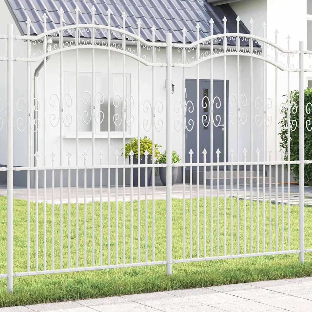 vidaXL Tuinhek met spijlpunten 222 cm gepoedercoat staal zwart