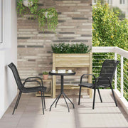 vidaXL Tuin Bistro Set 3 pcs Zwart Staal