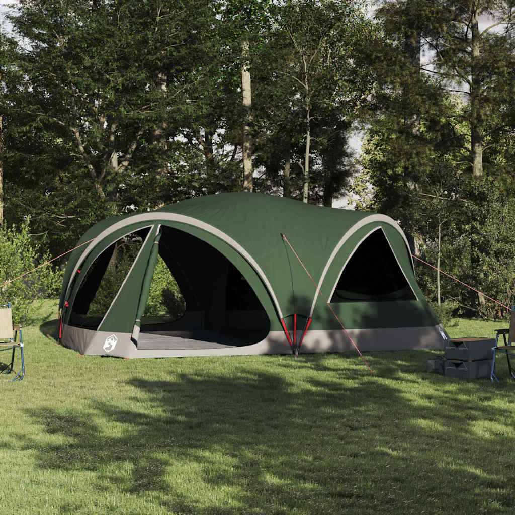 vidaXL Gezinstent met dak met opslag Groen en Grijs 460 x 430 x 214 cm