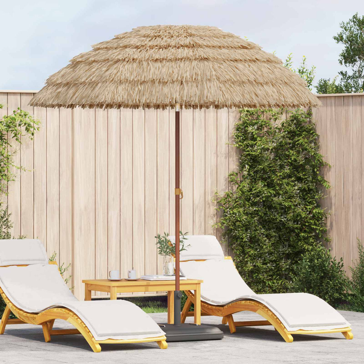 vidaXL Strandparasol Bruin Ø 160 x 196 cm Staal