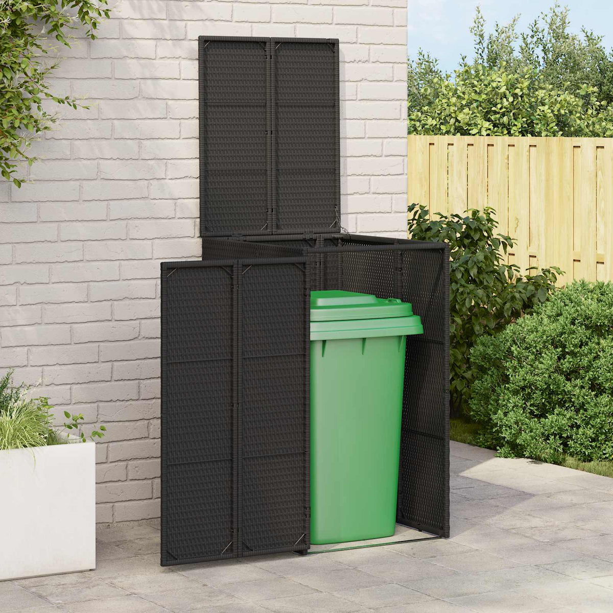 vidaXL Afvalbak Box Zwart 65 x 80 x 115 cm Polyetheen