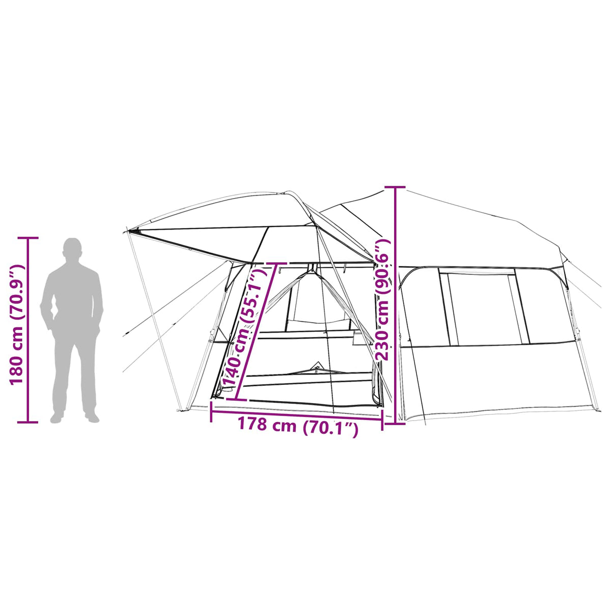 vidaXL Directe Tent met opslag ALTA Groen 458 x 400 x 230 cm Staal