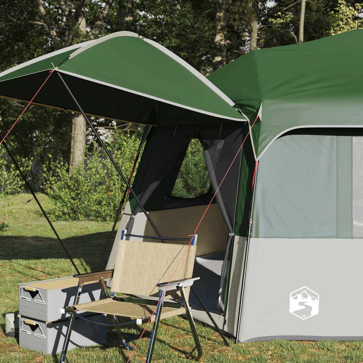 vidaXL Directe Tent met opslag ALTA Groen 458 x 400 x 230 cm Staal