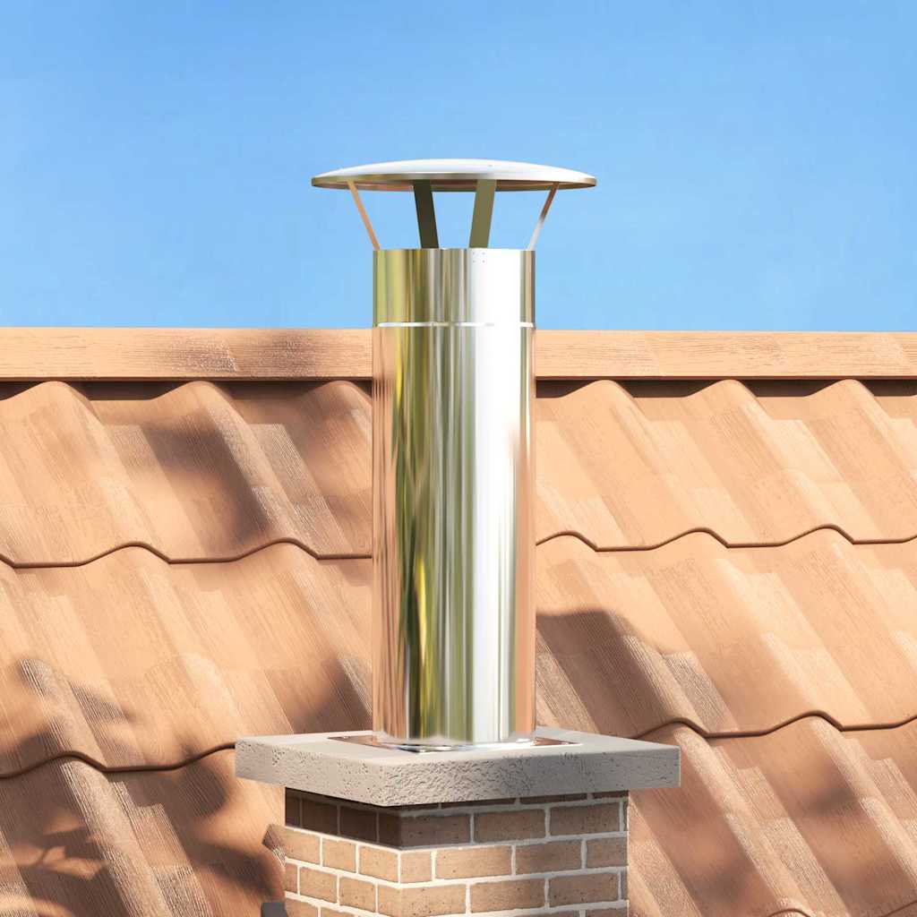 vidaXL Schouwkop Verlenging Zilver 24 x 24 x 50 cm Roestvrij staal