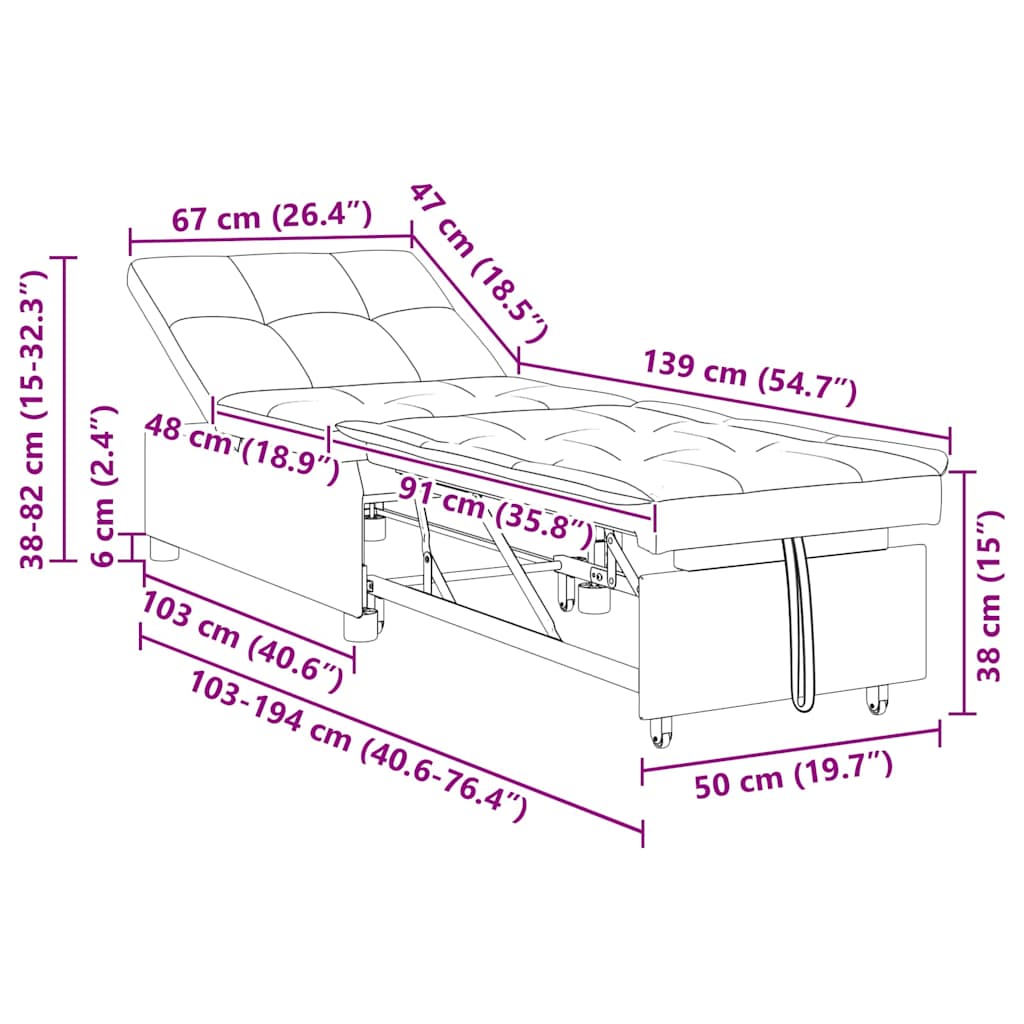 vidaXL 3-in-1 Sofa Bed Uittrekbaar Bruin Faux Suède Leer