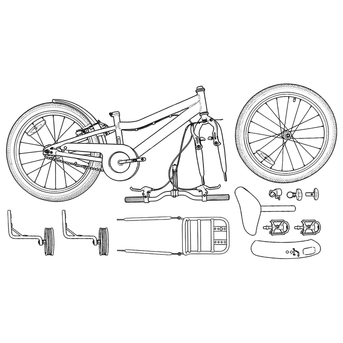 vidaXL Kinderfiets 22 Inch voor 7-12 jaar oud Wit