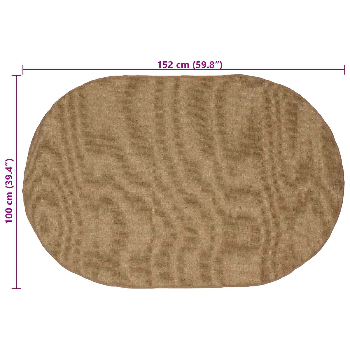vidaXL Vloerkleden Rechthoekig Naturel 100 x 152 cm Jute