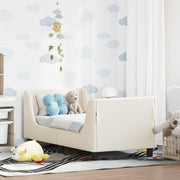 vidaXL Peuterbedframe met hoofdbord Crème 70 x 140 cm Schapenstof