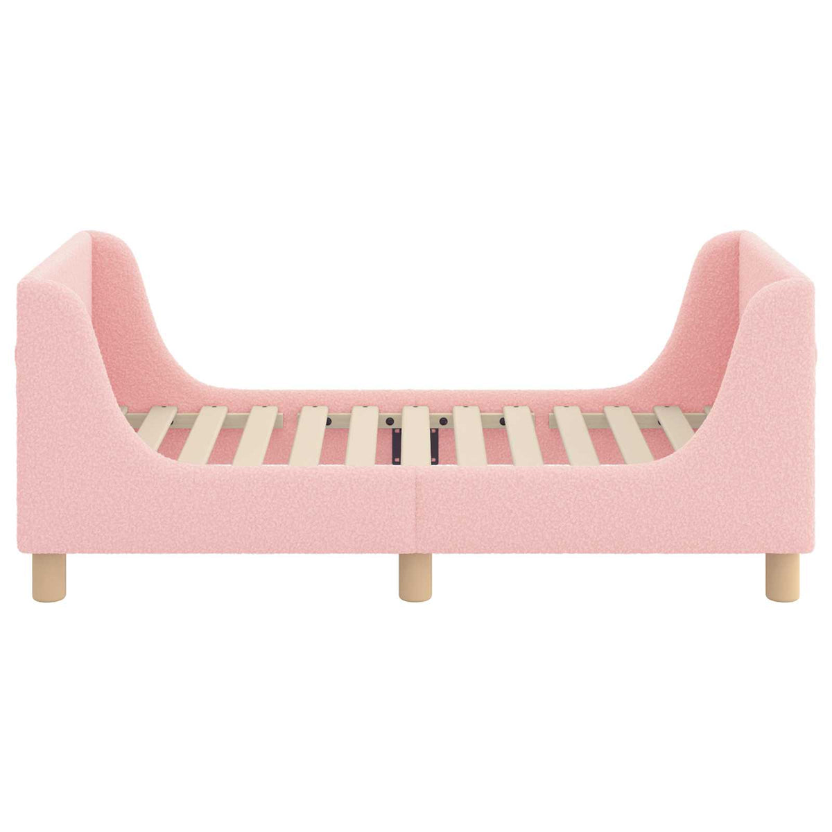 vidaXL Peuterbedframe met hoofdbord Crème 70 x 140 cm Schapenstof