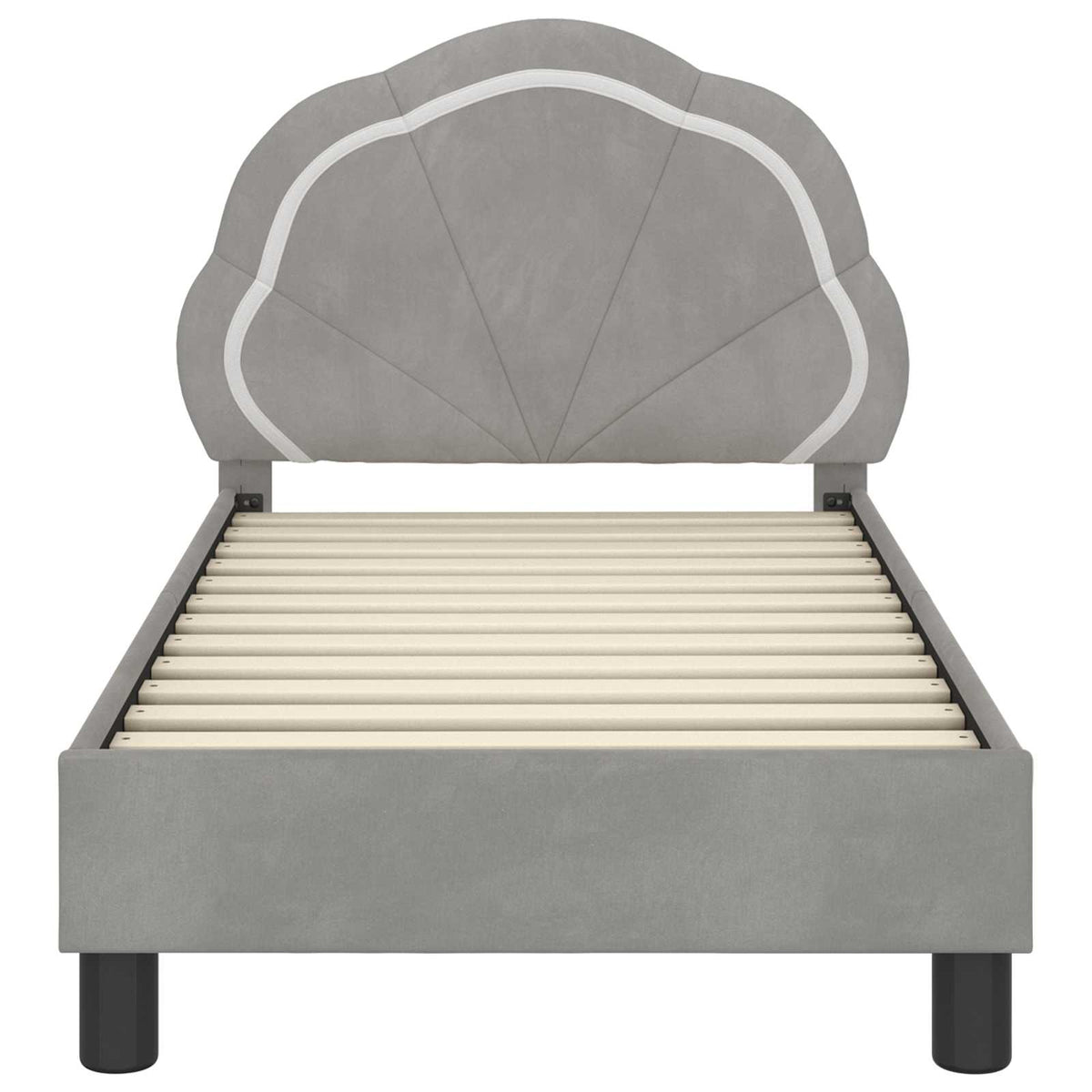 vidaXL Peuterbedframe met hoofdbord Donkergrijs 70 x 140 cm Fluweel
