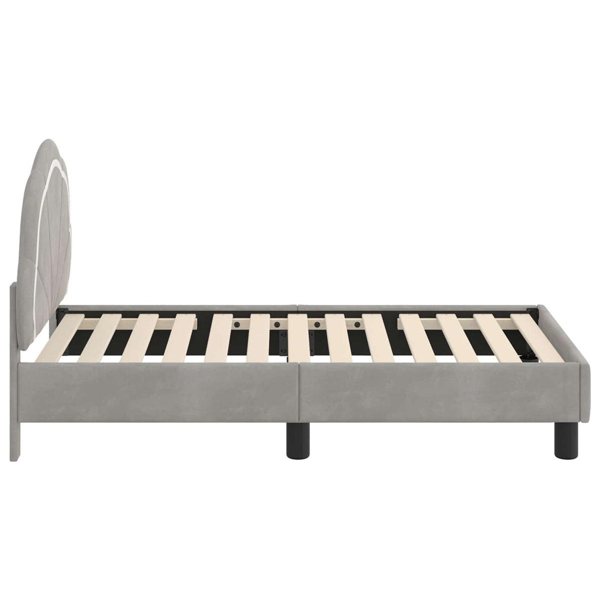 vidaXL Peuterbedframe met hoofdbord Donkergrijs 70 x 140 cm Fluweel