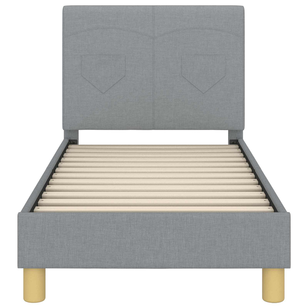 vidaXL Peuterbedframe met hoofdbord Lichtgrijs 70 x 140 cm Stof