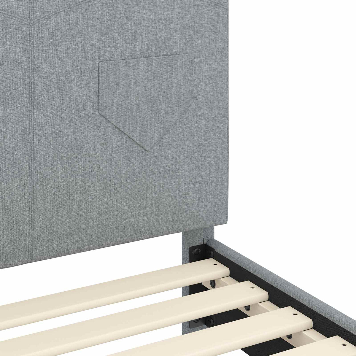 vidaXL Peuterbedframe met hoofdbord Lichtgrijs 70 x 140 cm Stof