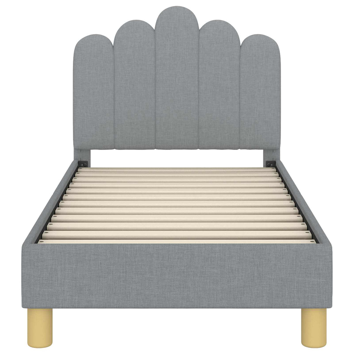 vidaXL Peuterbedframe met hoofdbord Lichtgrijs 70 x 140 cm Stof