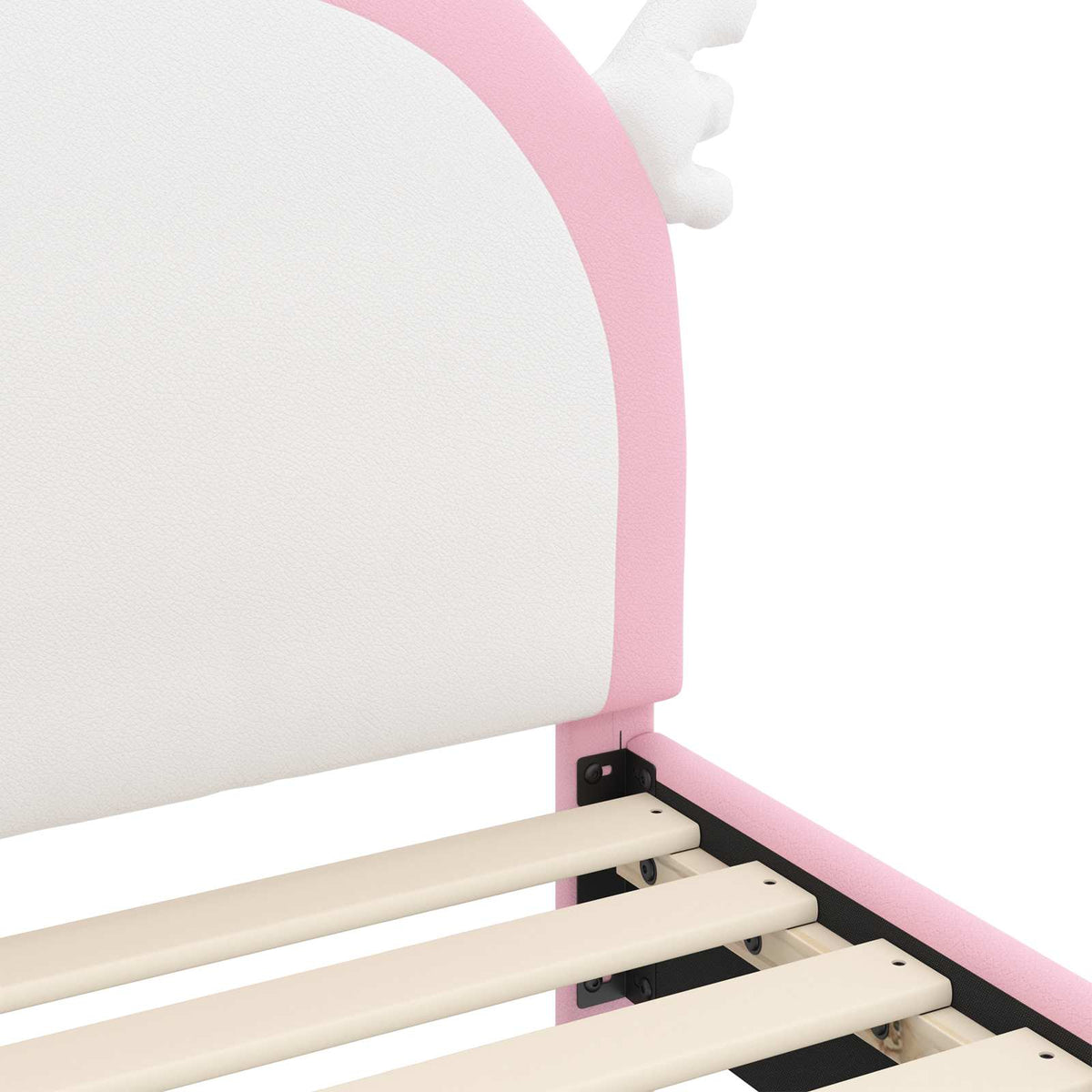 vidaXL Peuterbedframe met hoofdbord met hoofdeinde Roze 70 x 140 cm PU