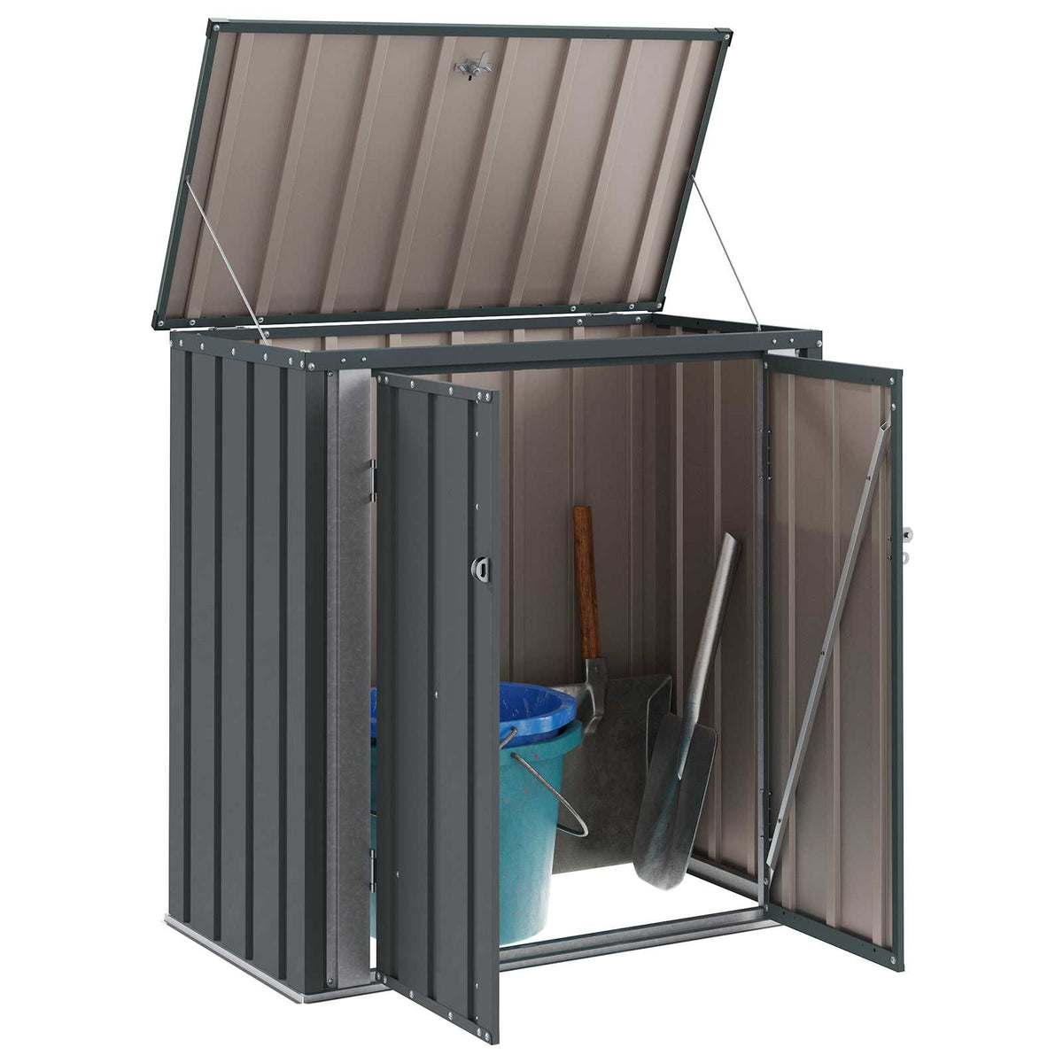 vidaXL Tuinopslagdoos Zwart 101,5 x 57 x 100,5 cm Staal