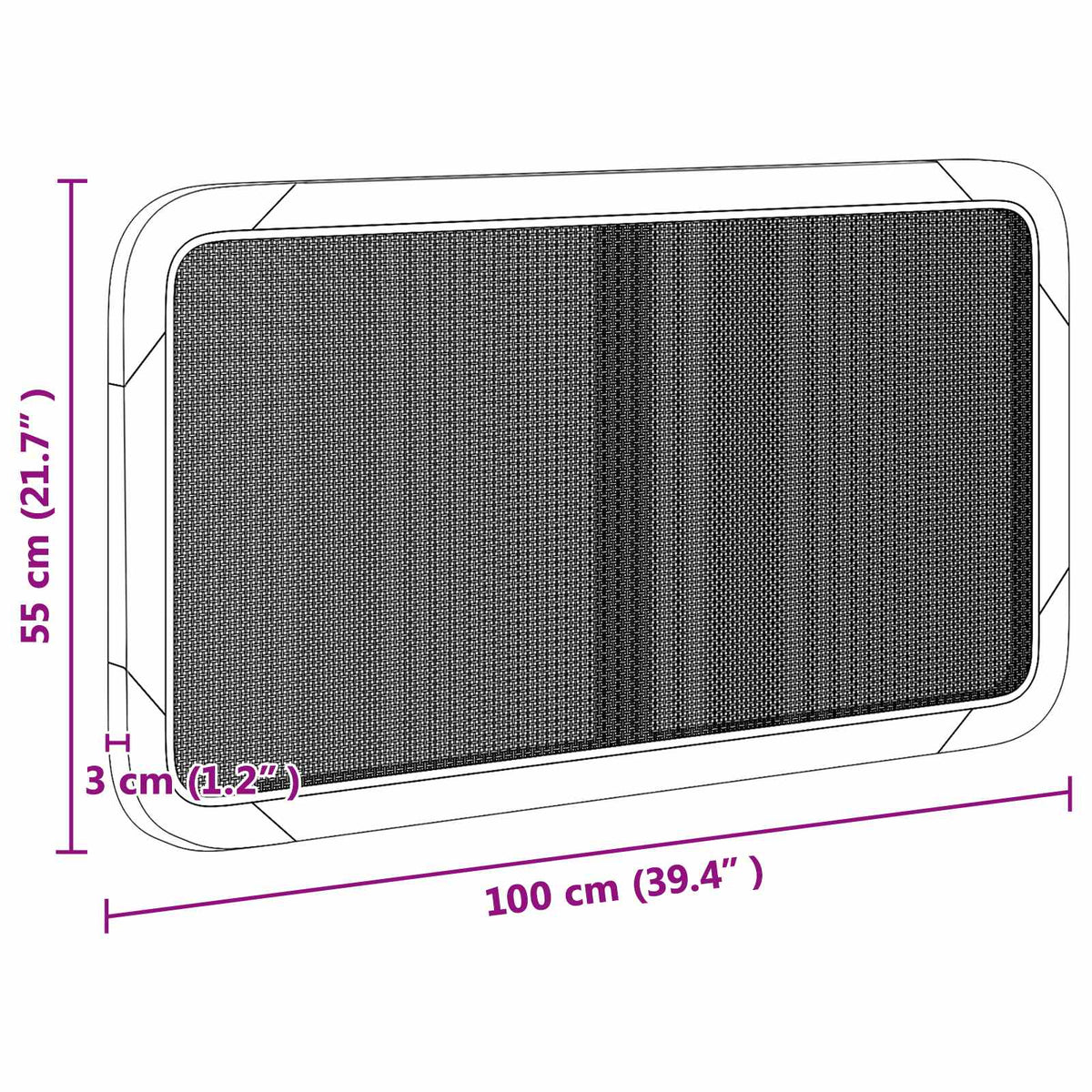 vidaXL Hoofdbord met hoofdeinde Naturel 100 x 55 x 3 cm Rattan