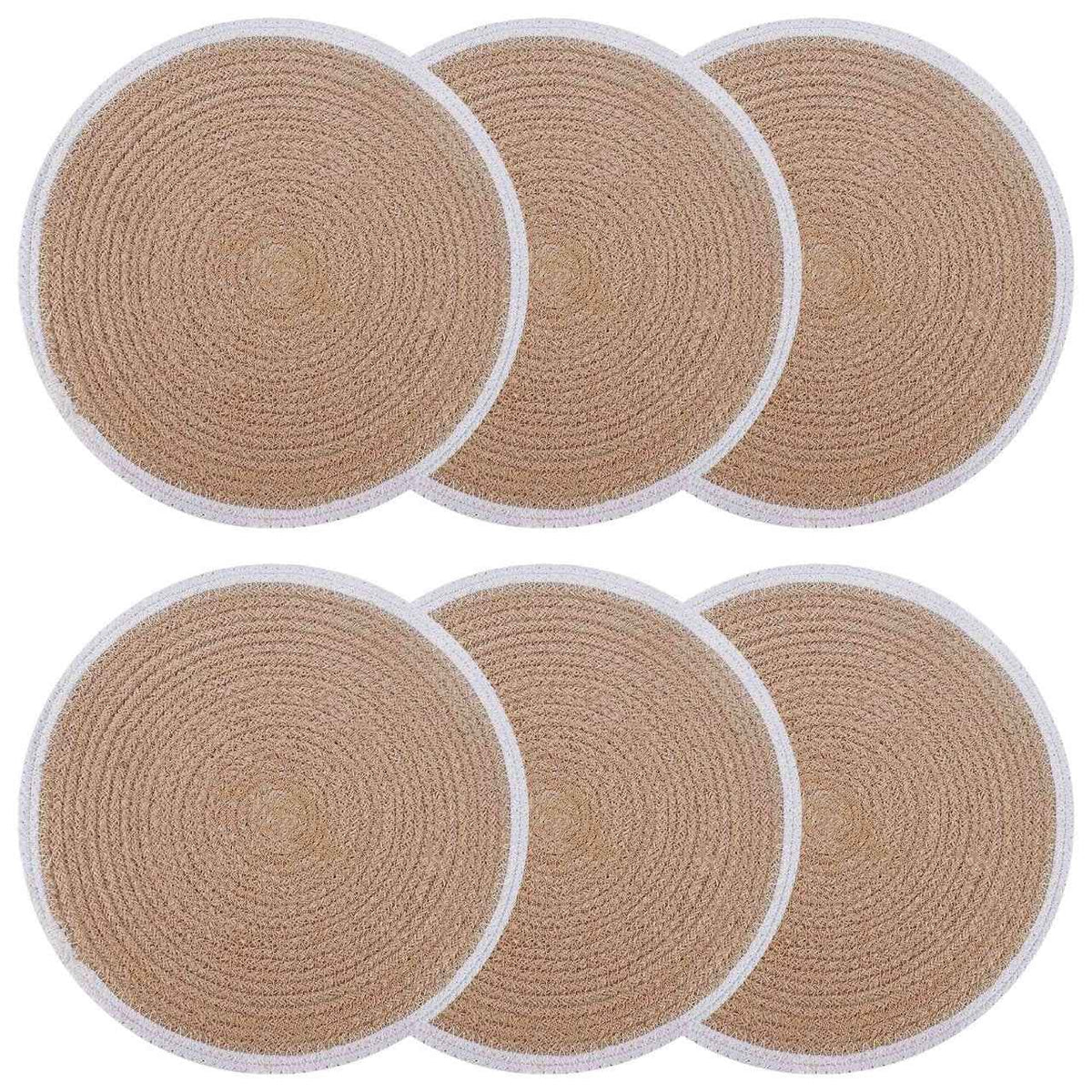 vidaXL Jute placematten 4 st Naturel en Zwart 100% Tossa Jute