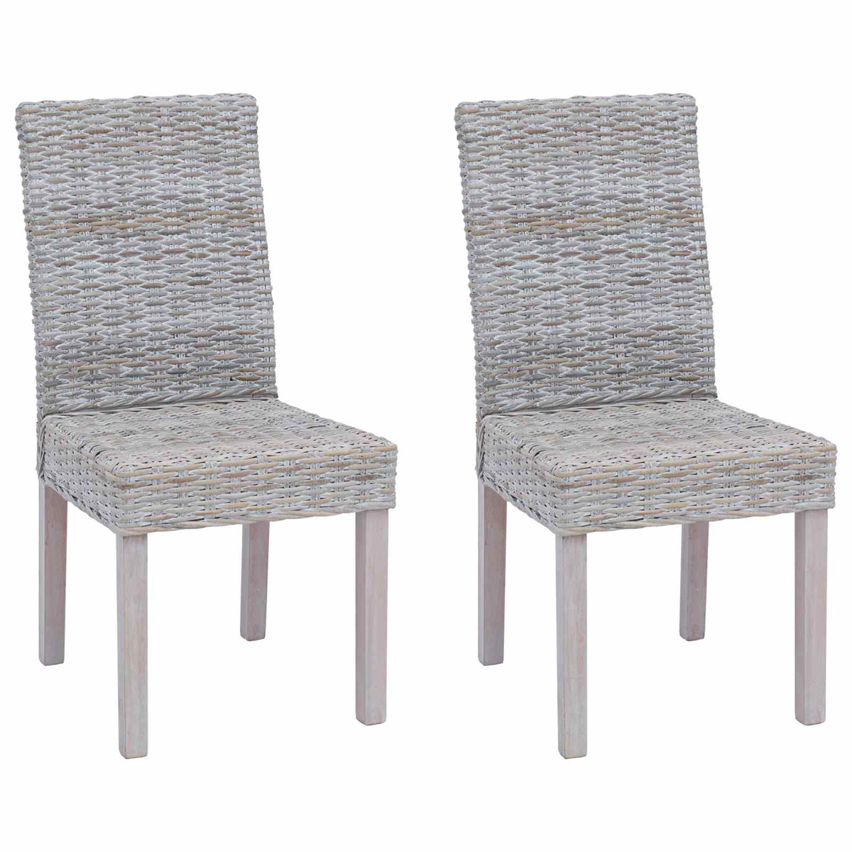 vidaXL Eetkamerstoel 2 pcs Wit gewassen 45 x 54 x 93 cm