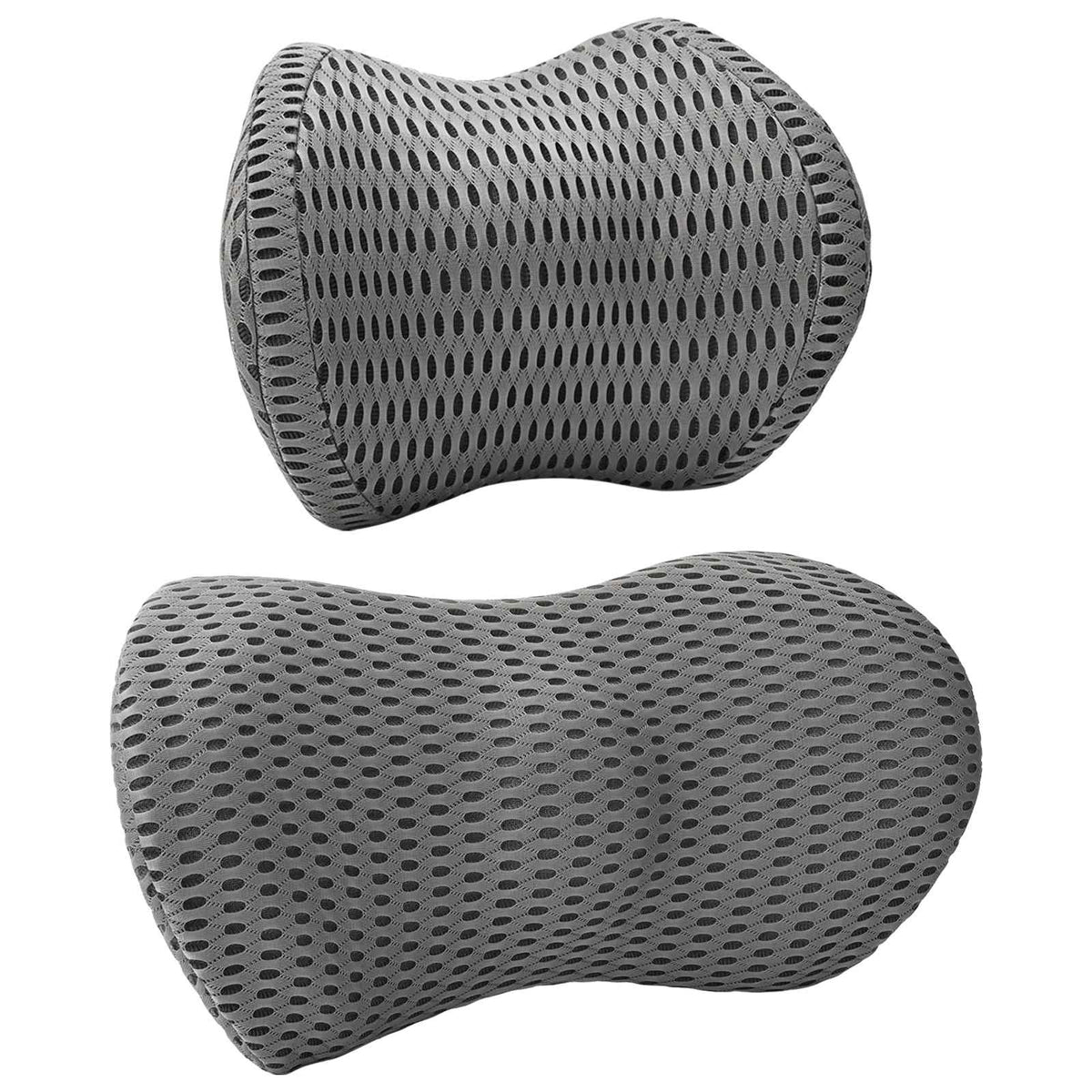 vidaXL Hoofdkussen met kussen Verstelbaar 2 pcs Grijs 4D Mesh