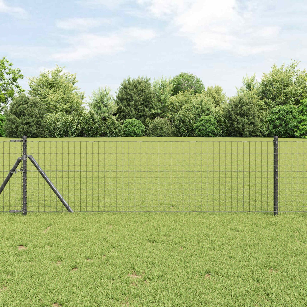 vidaXL Hekpalen 2 pcs Groen 50 cm Poedergecoat staal