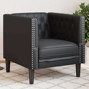 vidaXL Chesterfield Bank Stoel Zwart 71 x 74.5 x 70.5 cm Kunstleer