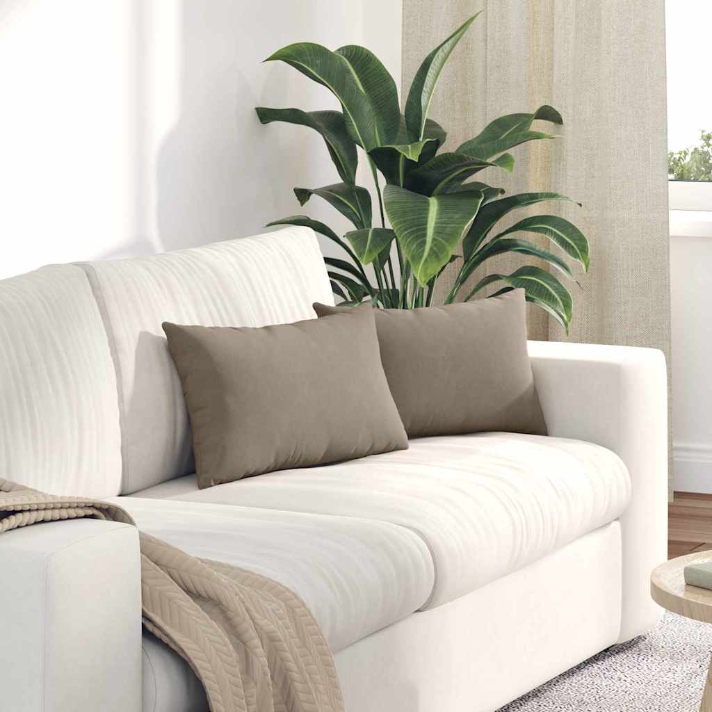 vidaXL Sofa Kussens 2 pcs Taupe 50 x 30 cm Stof