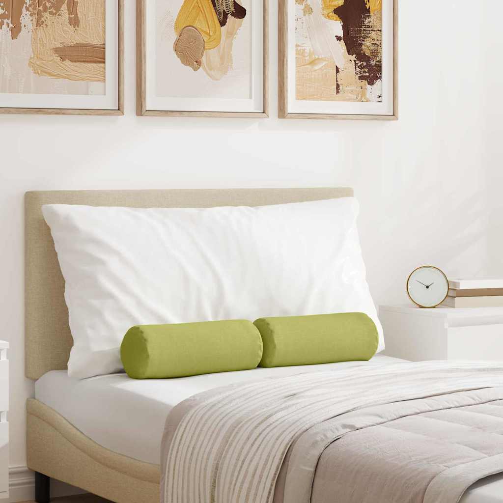 vidaXL Bolster Kussens 2 pcs Lichtgrijs Ø 15 x 40 cm Stof
