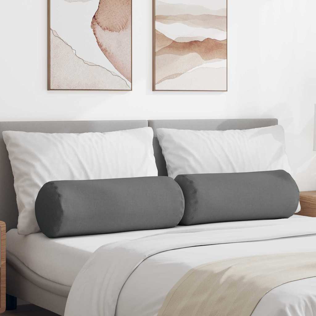 vidaXL Bolster Kussens 2 pcs Lichtgrijs Ø 15 x 40 cm Stof