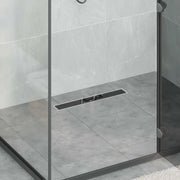 vidaXL Doucheafvoer Glasdeksel met 360° Sifon Zwart 50 cm