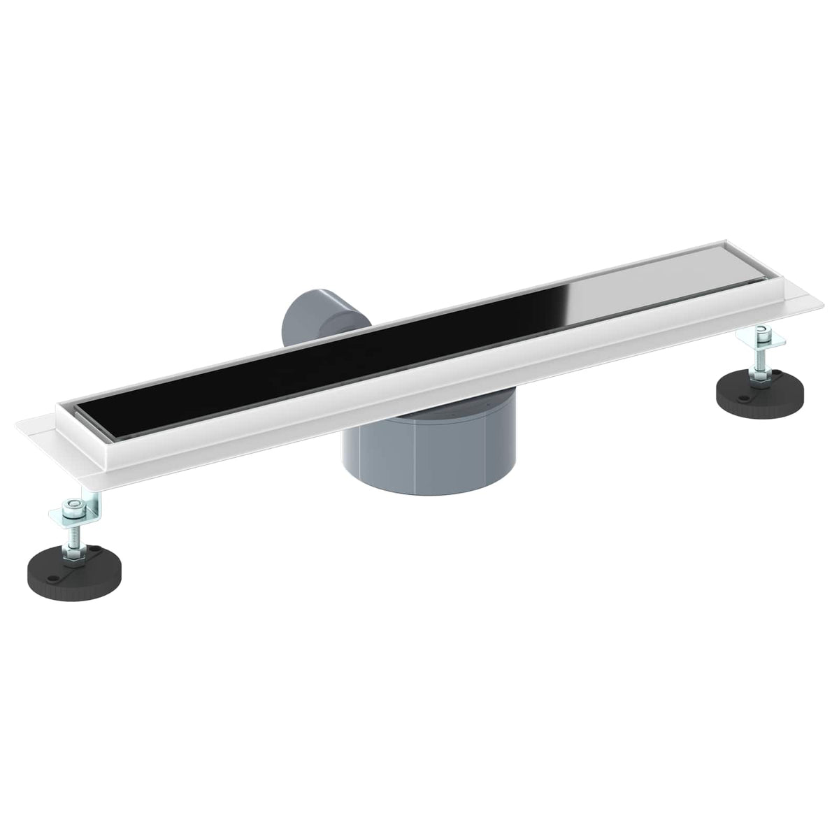 vidaXL Doucheafvoer Glasdeksel met 360° Sifon Zwart 50 cm