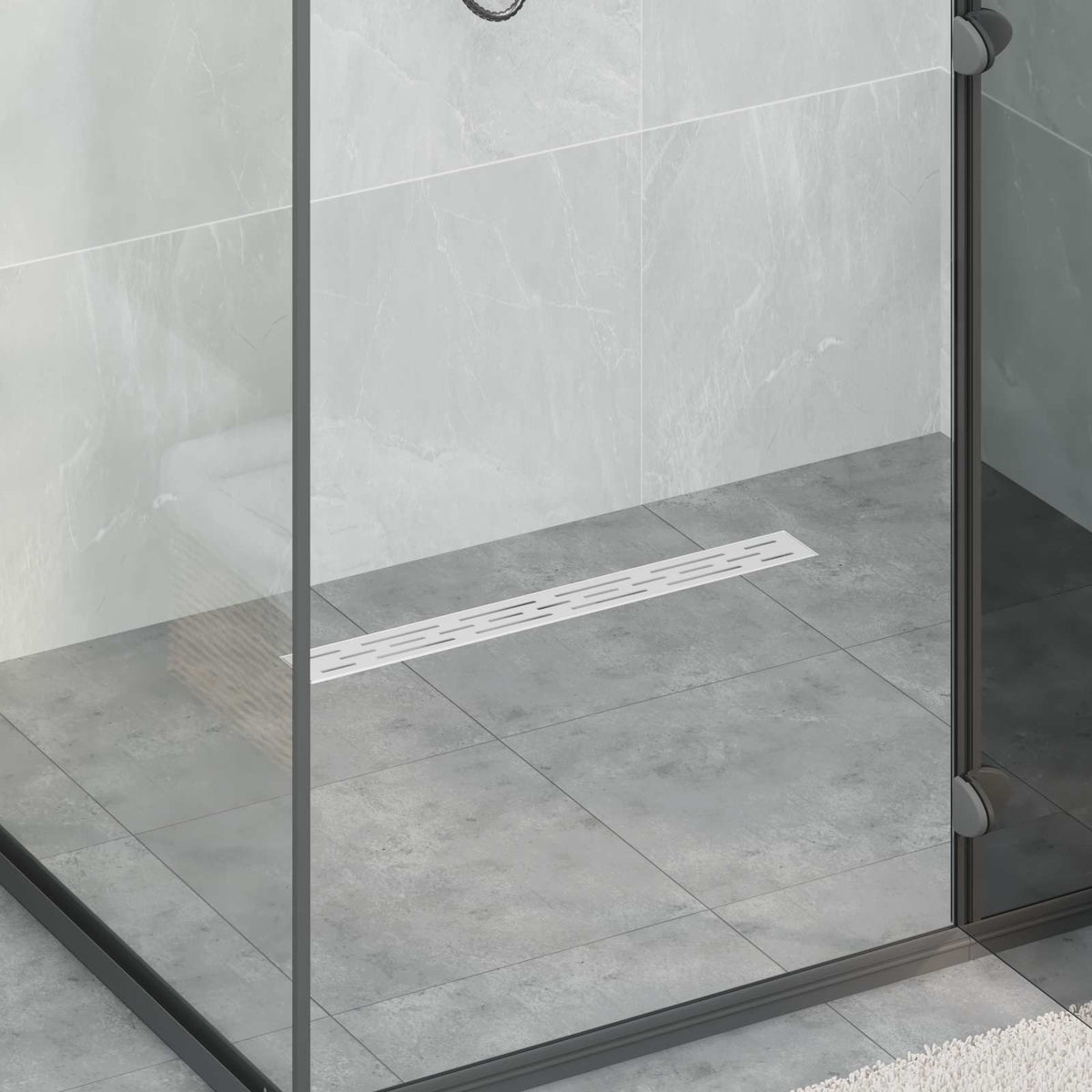 vidaXL Doucheafvoer Glasdeksel met 360° Sifon Zwart 50 cm