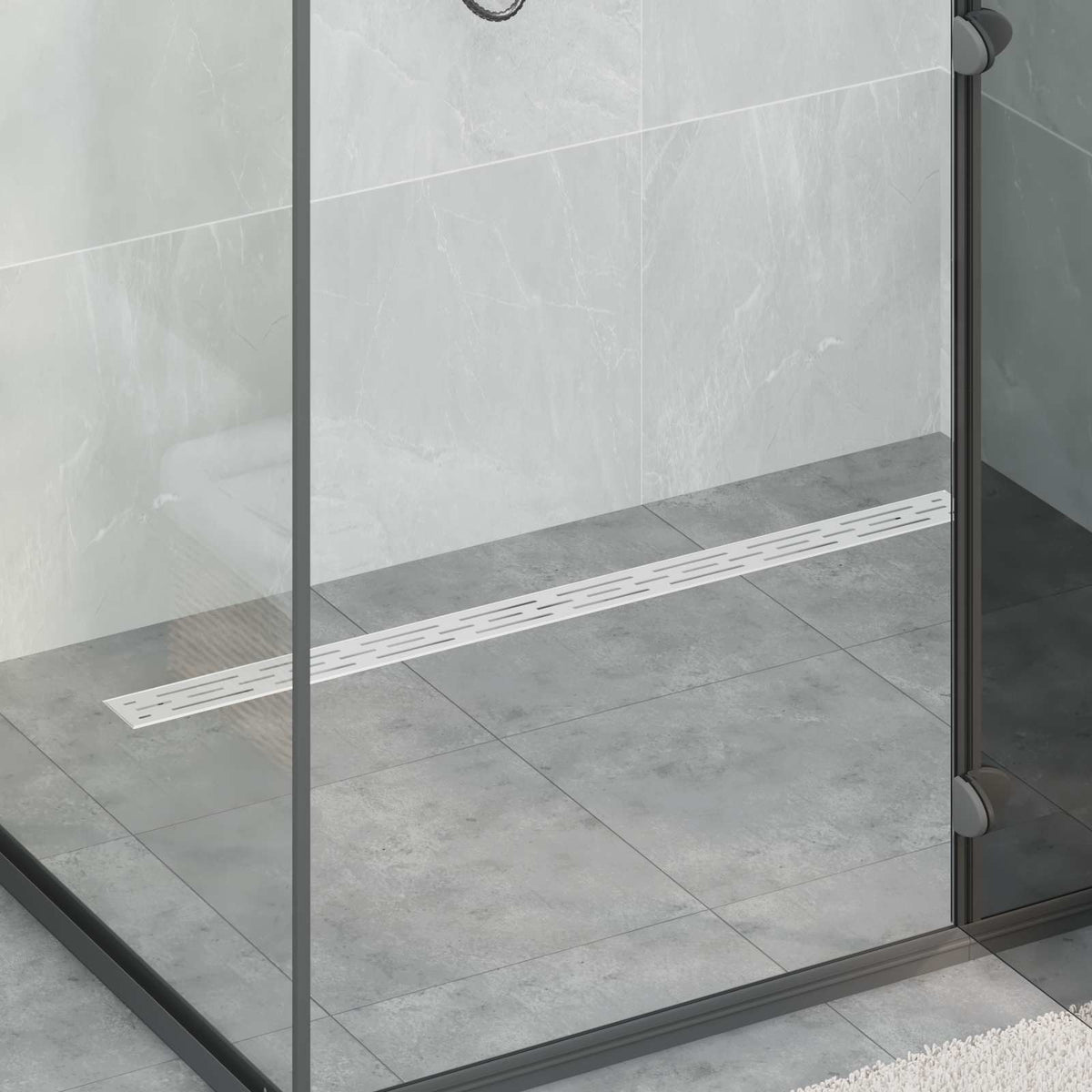vidaXL Doucheafvoer Glasdeksel met 360° Sifon Zwart 50 cm