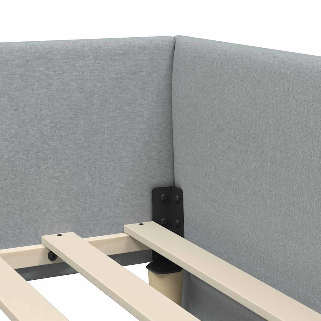 vidaXL Hoekbedframe Lichtgrijs 80 x 200 cm Stof en Geïmproviseerd hout