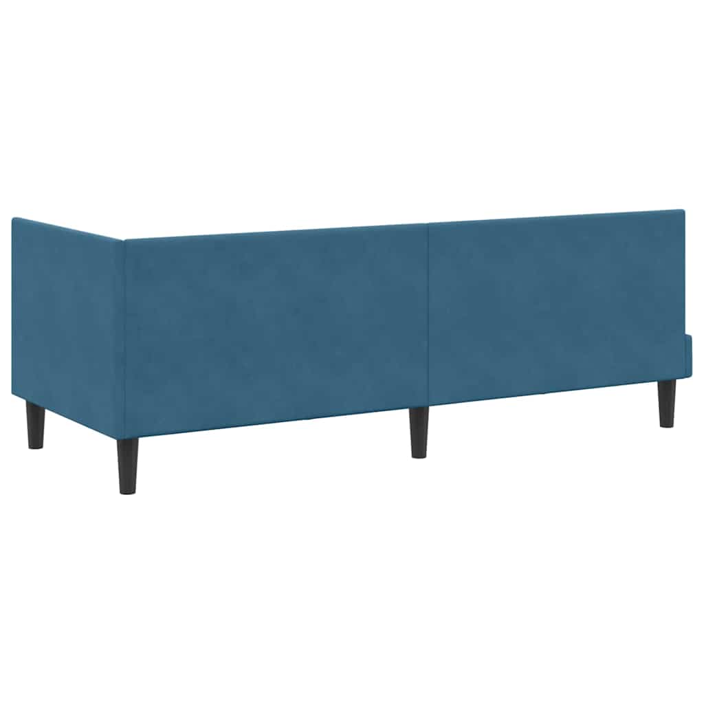 vidaXL Hoekbedframe met hoofdeinde Blauw 80 x 200 cm Fluweel