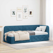 vidaXL Hoekbedframe met hoofdeinde Blauw 80 x 200 cm Fluweel