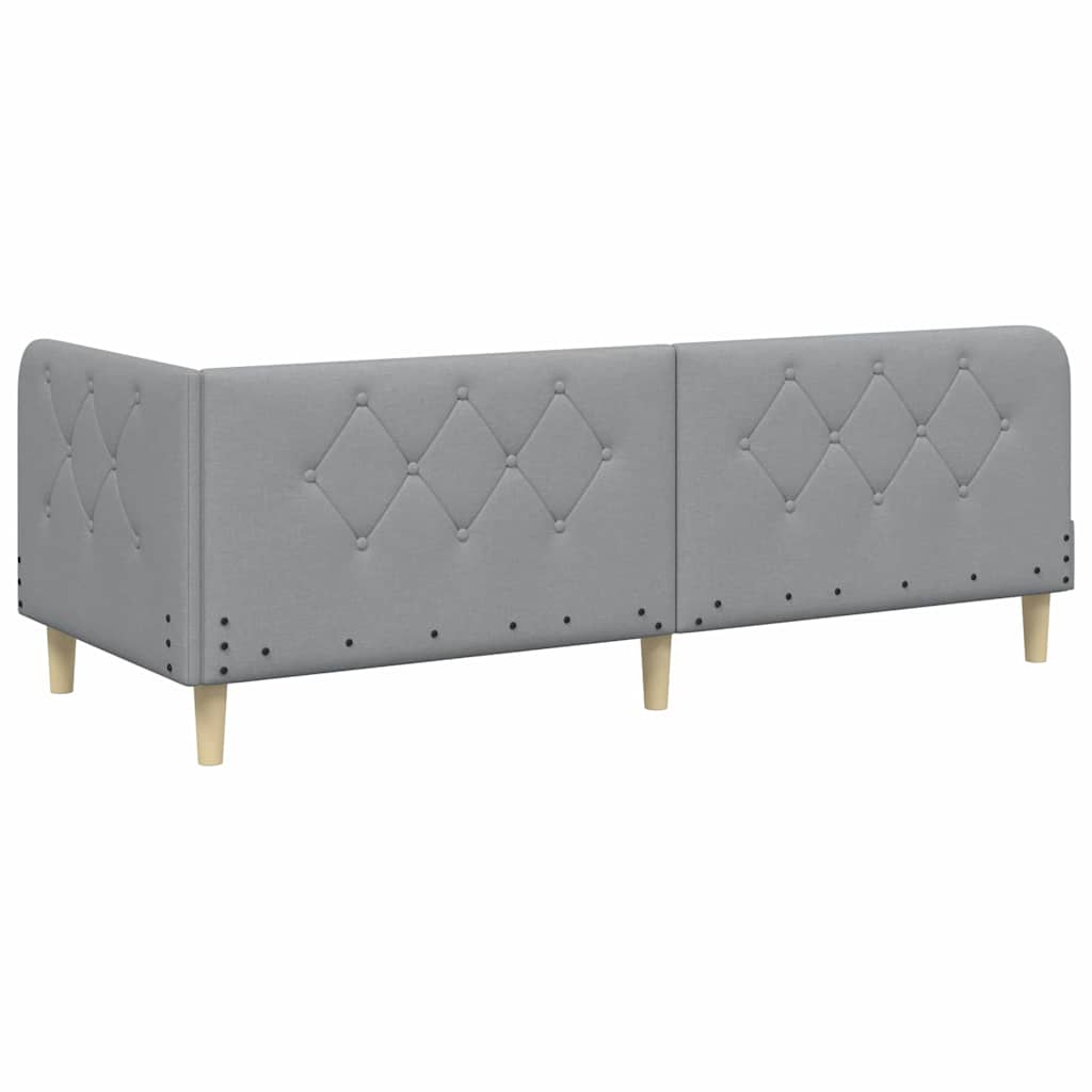 vidaXL Hoekbedframe met hoofdeinde Lichtgrijs 80 x 200 cm Stof