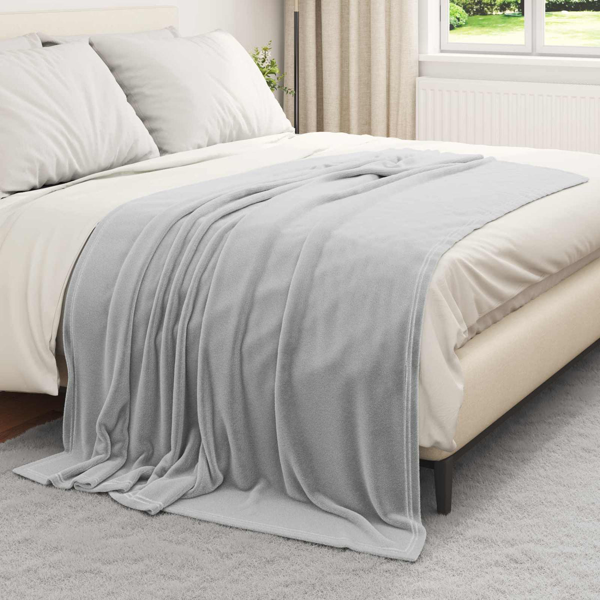 vidaXL Gooi Deken Beige 130 x 150 cm Fleece